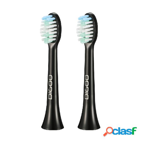 2Pcs Brush Modes Sonic Electric Toothbrush Heads Black &