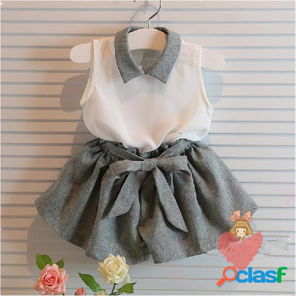 2pcs chiffon verão meninas roupas roupas definidas para