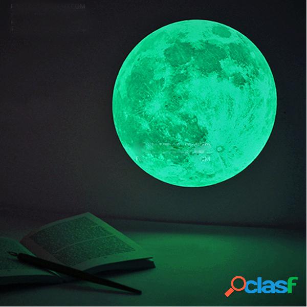 30cm Large Moon Wall Sticker removível Glow na etiqueta