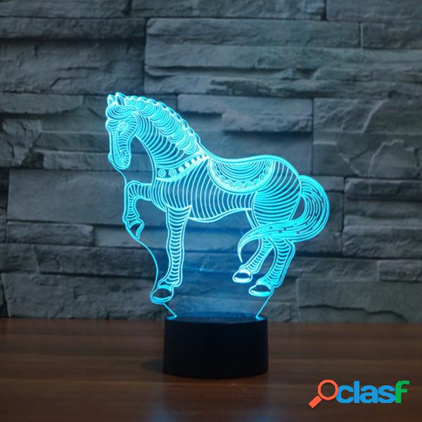 3D Nightlight Animal Horse Zebra Night Light 7 Color Change