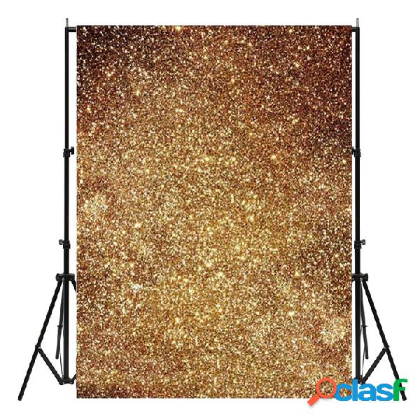 3x5ft Golden Glitters Backgrounds Fotografia Vinyl Estúdio