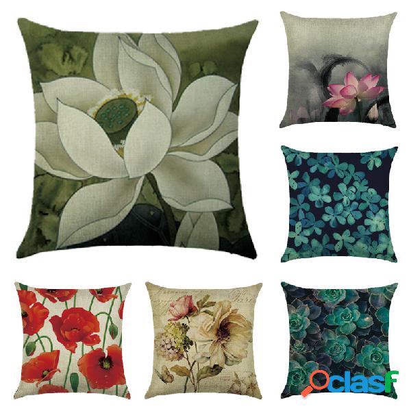 45x45 cm Vários Estilo Flor De Algodão E Linho Fronhas