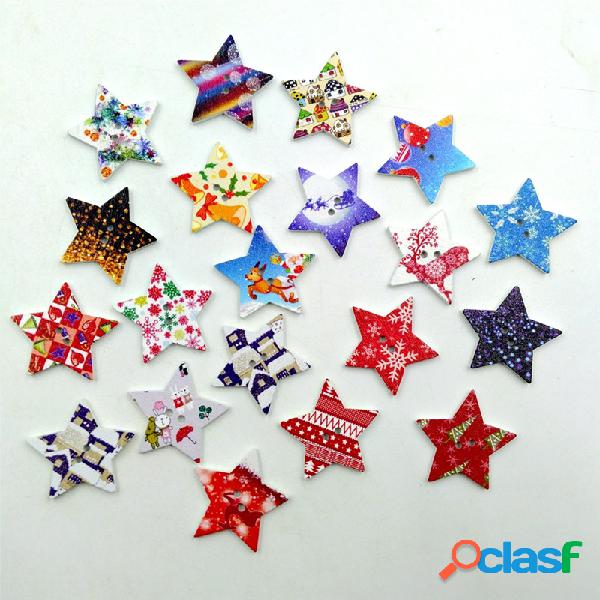 50 Pcs Cinco Estrelas Em Forma De Decoração De Madeira