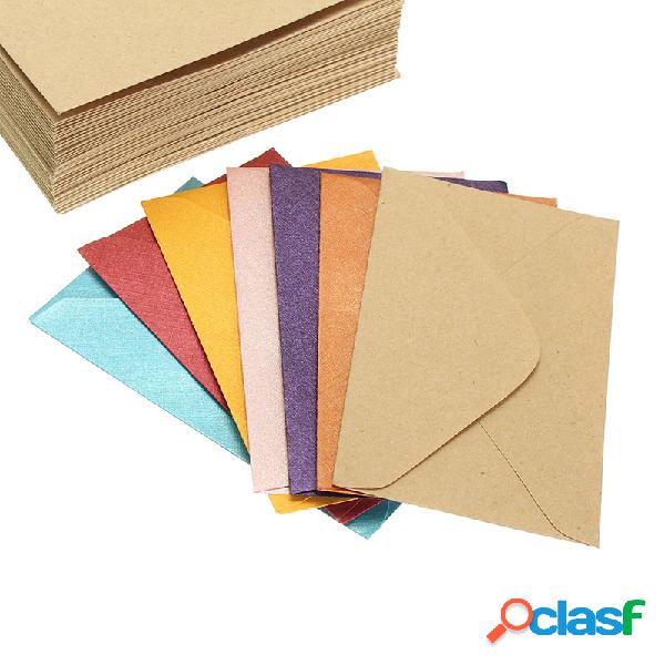 50pcs Vintage Small Colorful Blank Mini Envelopes de Papel