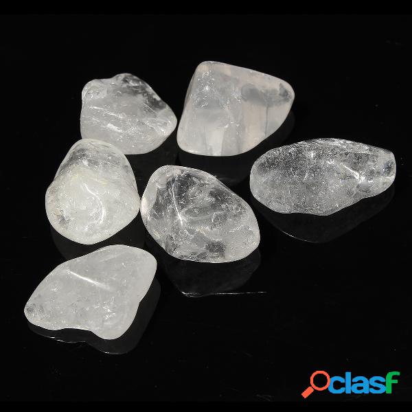 6pcs DIY Crystal Clear Quartz Tumblestones Polido Healing
