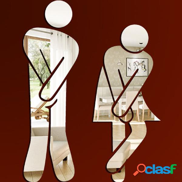 9pcs Removable Bathroom Toilet Entrance Sign Wall Stickers