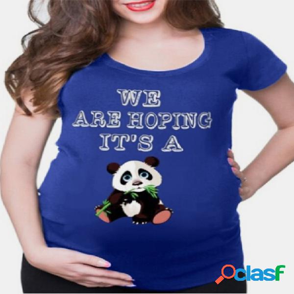 A maternidade Panda Padrão bonito cobre T para mulheres da
