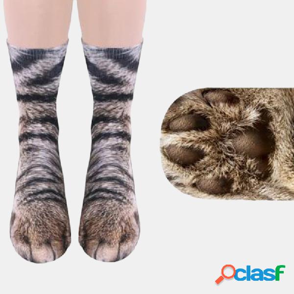Animal adulto unisex meias impressas meias tubo animal meias