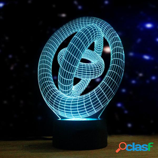 Artistic 3D Night Light 7 cores Mudando LED Touch Switch