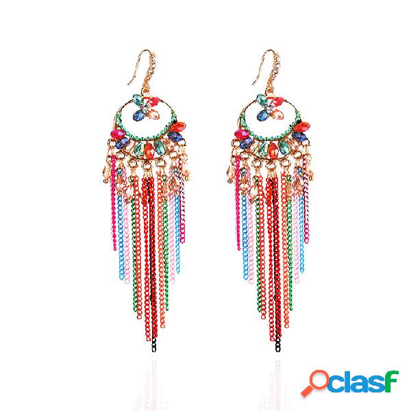 Bohemian Colorful Ear Drop Tassel Pendant Retro Anéis