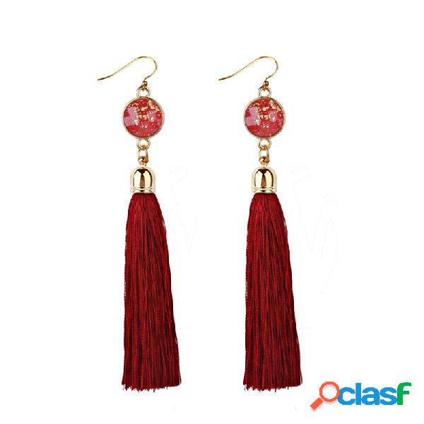 Bohemian Tassel Long Earrings Statement Pendurado Drop