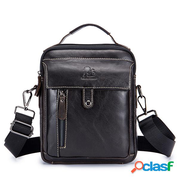 Bolsa Transversal Vintage Formal Masculina Couro Genuíno