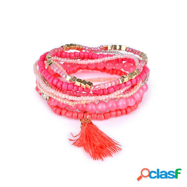 Bracelete de Bohemian Mulheres Bracelete Multilayer