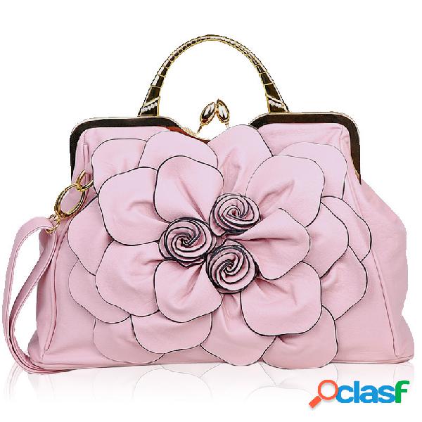 Brenic Bolsa de mão com decoração de Flores para Guardar