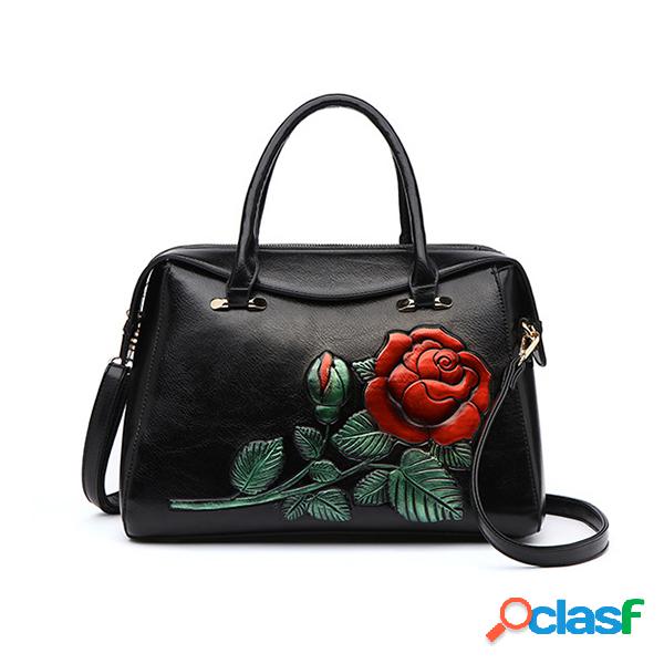 Brenice Embossed Flower Handbags Sacos de ombro nacionais