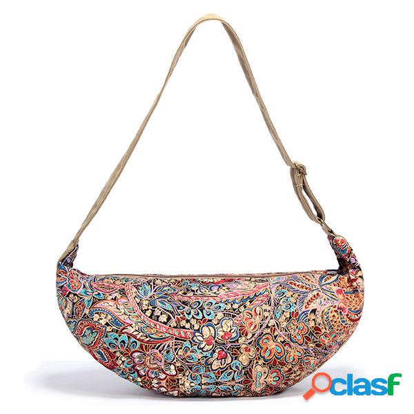 Brenice Vintage Floral Ombro Floral Casual Bolsa Crossbody