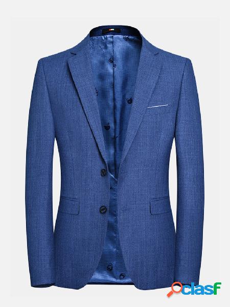 Business Casual Easy Care Blazer de cor sólida azul para