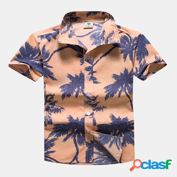 Camisa Homens com Impressão de Estilo Hawaiian Verão