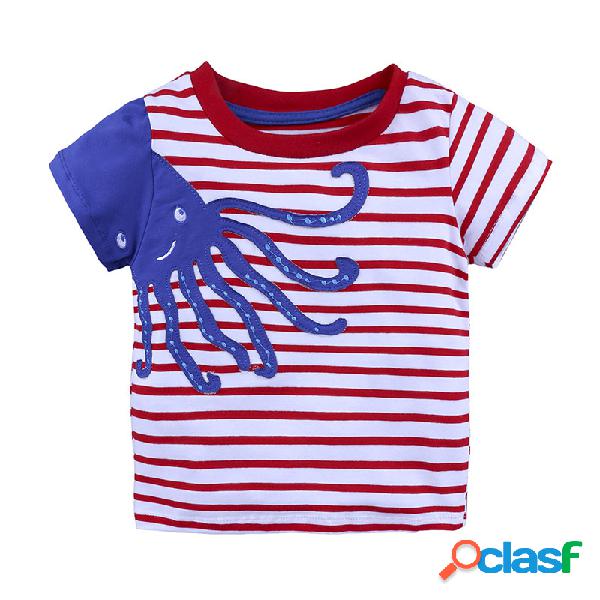 Camiseta Infantil Gato Estampado Manga Curta