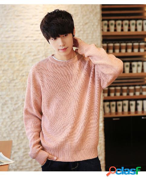 Camisola dos homens casuais oversize em torno do pescoço