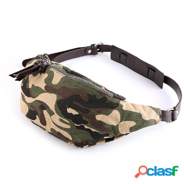 Camuflagem de lona Estilo Hiphop Sling Bolsa Peito Bolsa