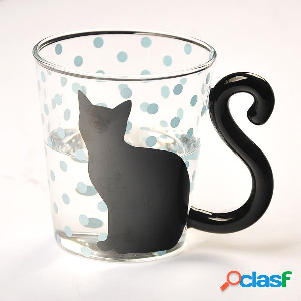 Caneca de Vidro de Gato Engraçado de Chá de Leite