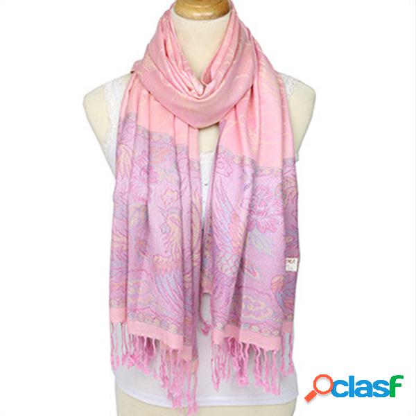 Casaco feminino Jacquard Cotton Scarf Brand Tassel Scarves