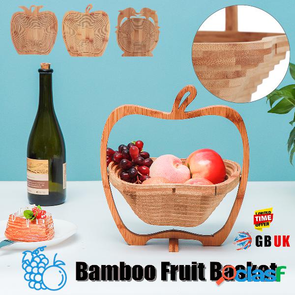 Cesta de frutas dobrável de bambu casa presente criativo
