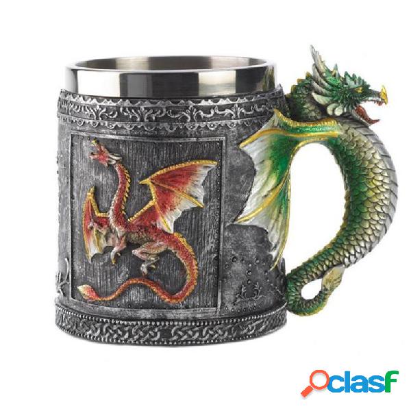 Christmas 3D Novelty Medieval Dragon Mug Faucet Cup Double