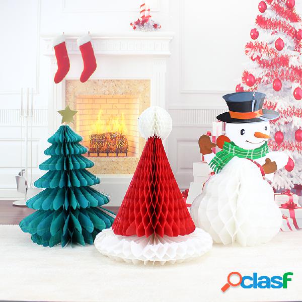 Christmas DIY Decorations Tree Hat Boneco de neve Comb Ball