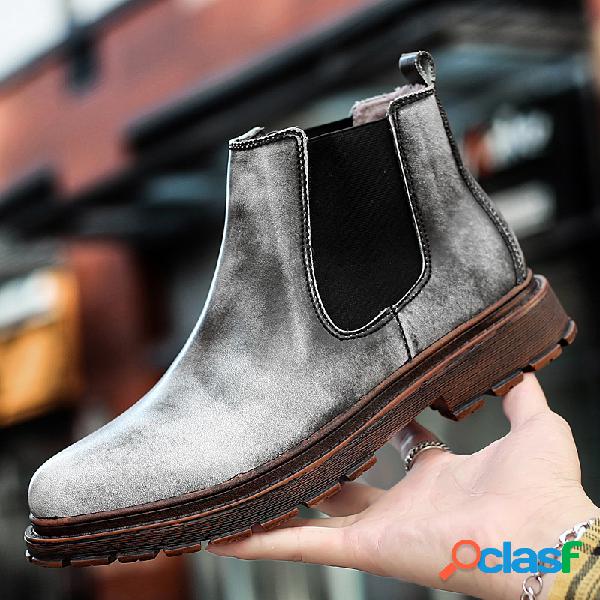 Classic Botas Chelsea para homem, estilo antiderrapante,