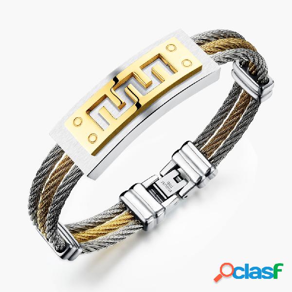 Clássico Pulseira De Aço Inoxidável Pulseiras de Prata