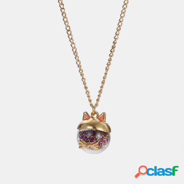 Colar de gato transparente de metal na moda Cadeia de