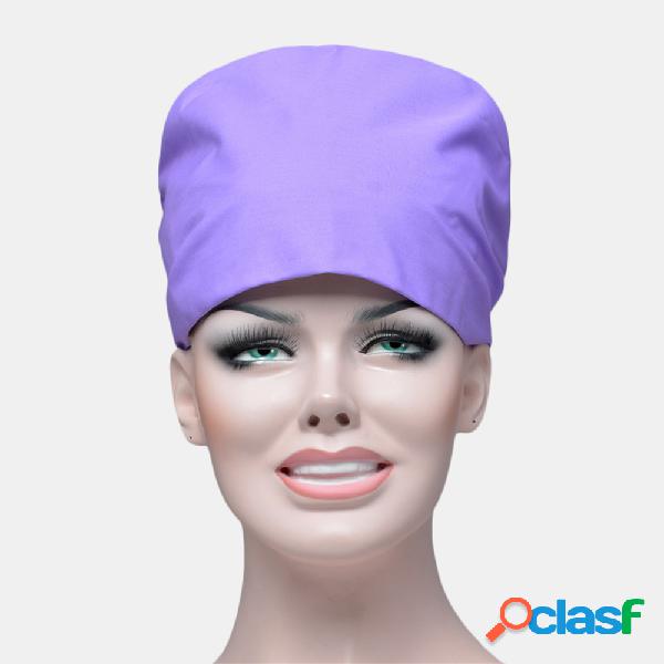 Cor sólida Scrub Cap cirúrgico Chapéu Enfermeira Doctor