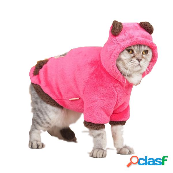 Coral Fleece Pet Dog Cat Coat Jumpsuit Warm Confortable pano