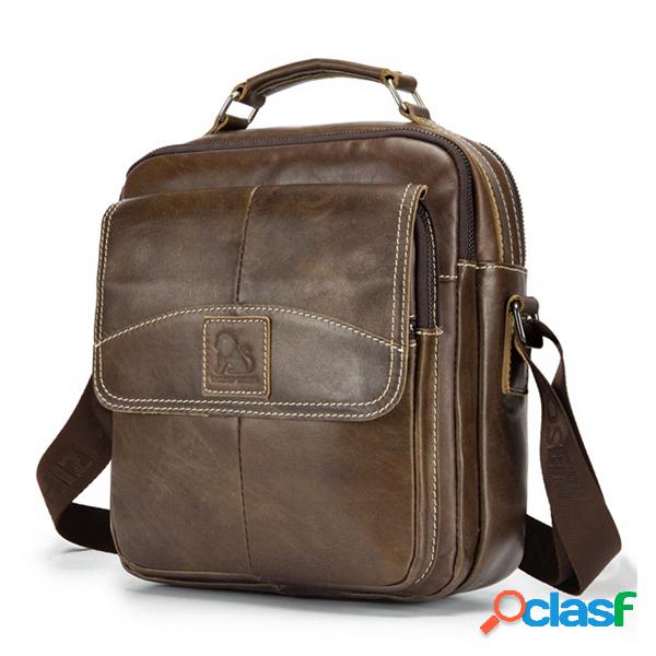 Couro Genuíno Bolsa Transversal Vintage Formal Casual