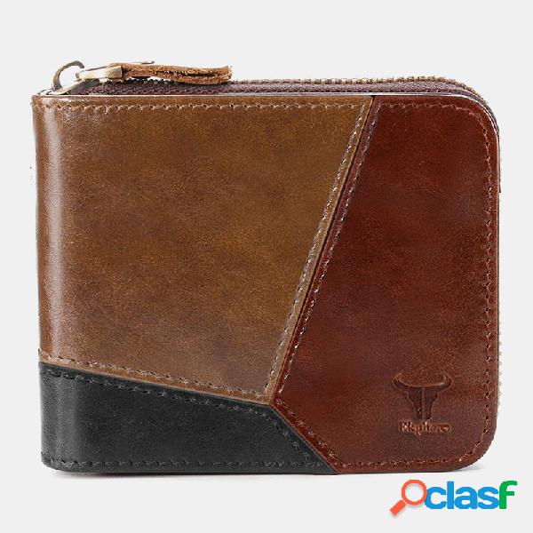 Couro Genuíno Multi-slots Casual Card Holder Carteira Bolsa