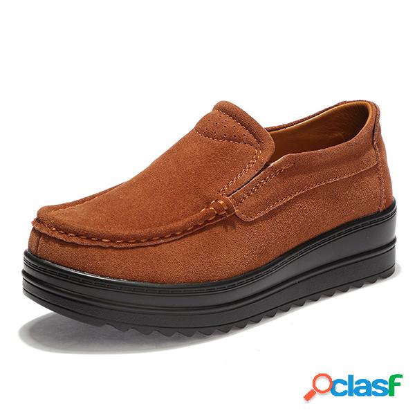 Cow Leather Platform Casual Shoes