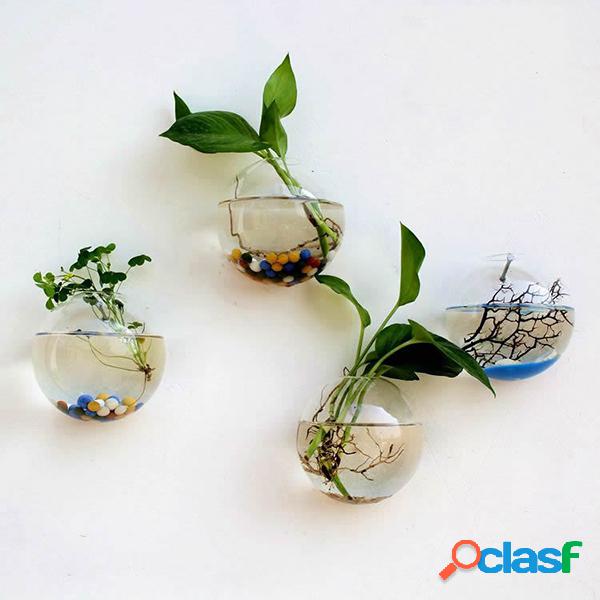 Creative Wall Hanging Vaso de vidro transparente Hydroponic