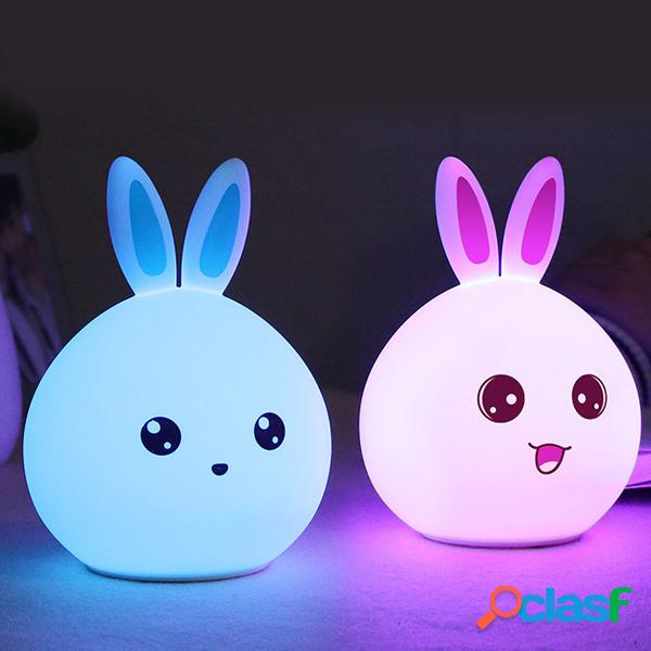 DecBest Cute Rabbit Night Light Touch Color Change USB