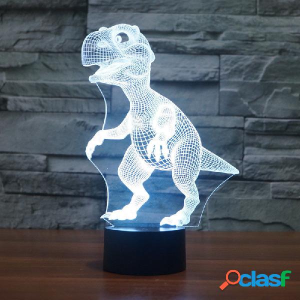 Dinossauro 3D LED ilusão Night Light 7 Mudança de Cor