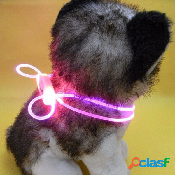 Dog LED ajustável personalizado Collar Polyester Pet