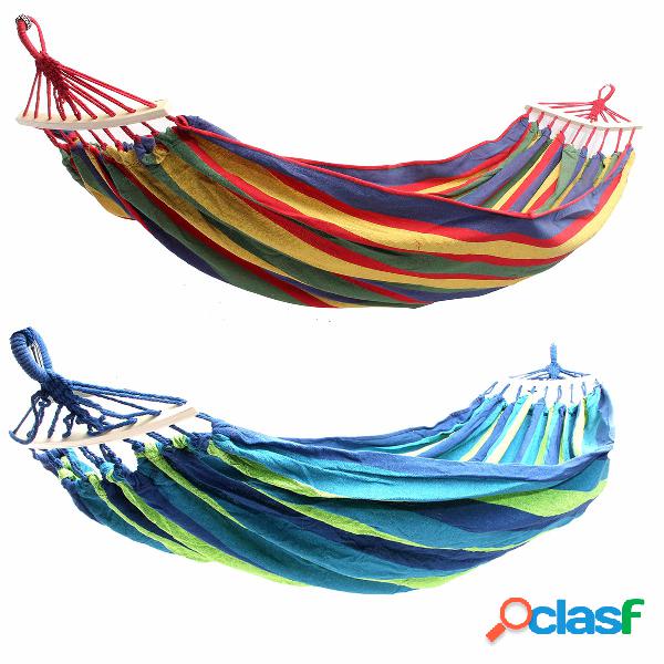 Double 2 Person Hammock Green Fabric 450lb Air Hanging