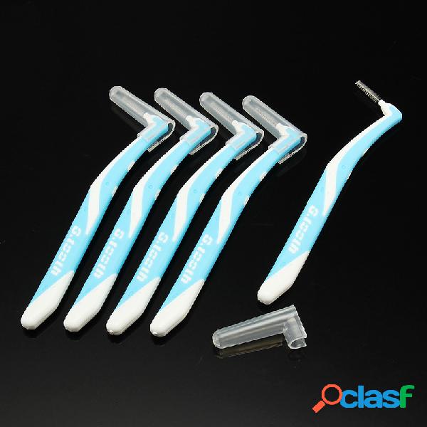 Escova ortodôntica dental em forma de L da escova 5Pcs /