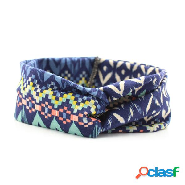 Estilo boêmio impresso Bowknot bebê Elastic Arco de cabelo