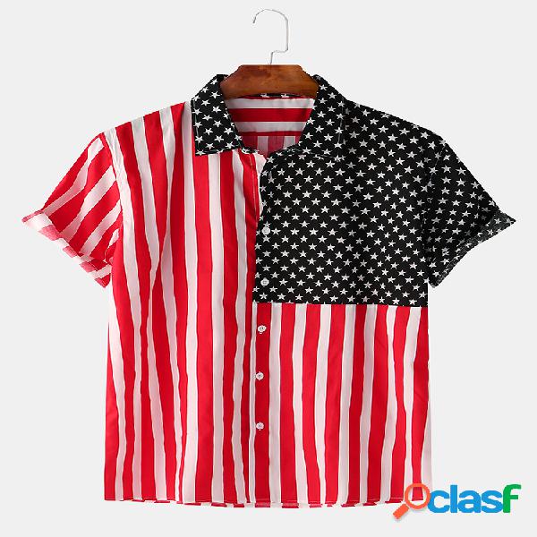 Estrela de retalhos para homens e camisas de manga curta