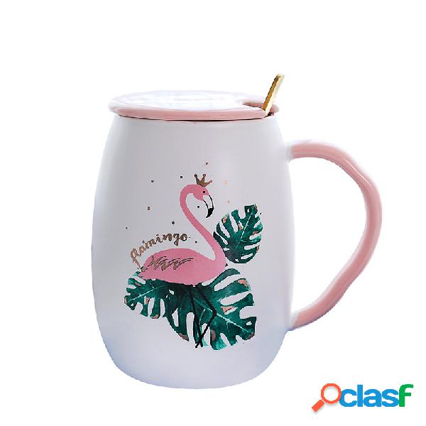 Flamingo Pattern Ceramic Mug Caneca de café Copo de água