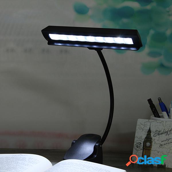 Flexível 9 LED Clip-on Music Stand Leitura Light Bed Mesa