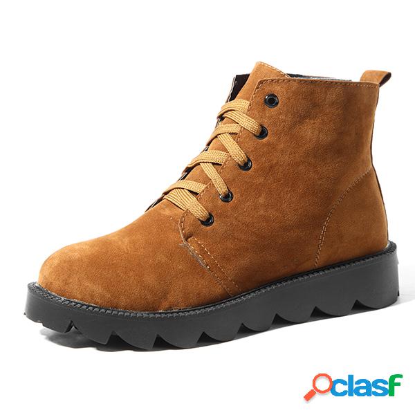 Forro de pele casual atar botas