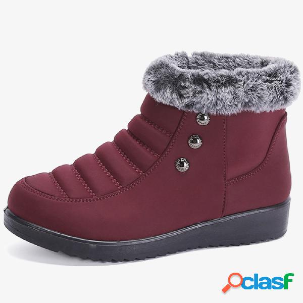 Frisado costura quente forro de pelúcia zipper botas